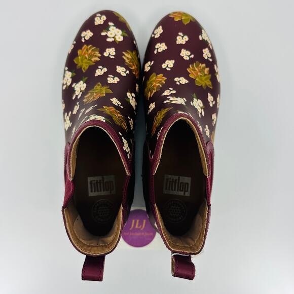 FitFlop Women's Chai Dark Floral Berry Mix Chelsea Ankle Boots N17-621 Size 7.5 - Picture 9 of 11